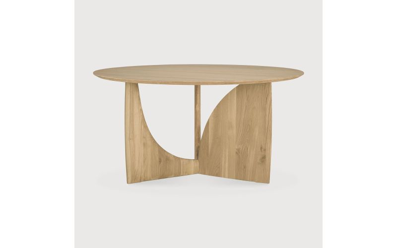 ETHNICRAFT TEAK GEOMETRIC DINING TABLE ROUND