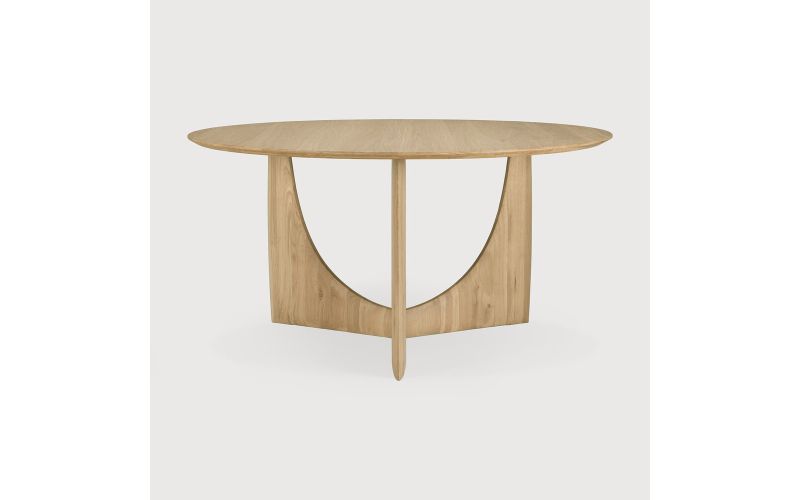 ETHNICRAFT TEAK GEOMETRIC DINING TABLE ROUND
