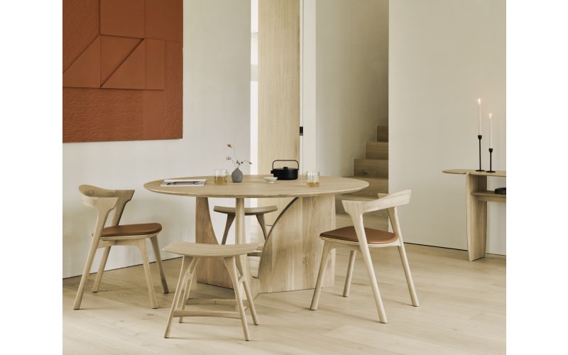 ETHNICRAFT TEAK GEOMETRIC DINING TABLE ROUND