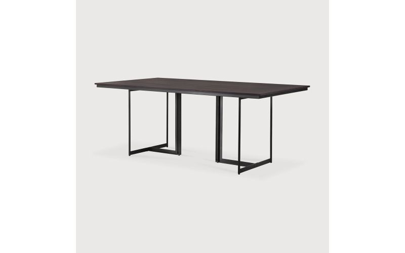 TACET DINING TABLE - VARNISHED TEAK - DARK BROWN
