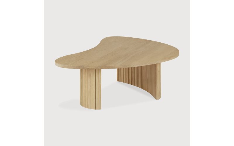 BOOMERANG COFFEE TABLE - OAK - PEBBLE SHAPE 