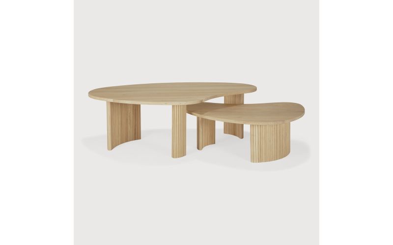BOOMERANG COFFEE TABLE - OAK - PEBBLE SHAPE 