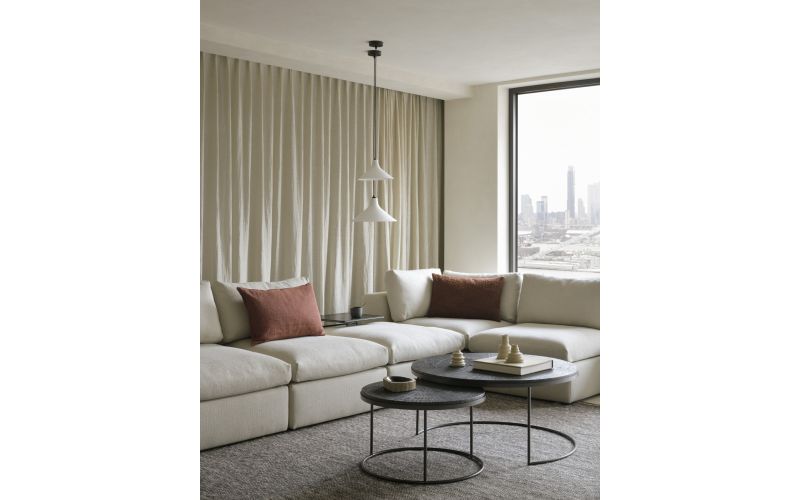 NESTING COFFEE TABLE - VARNISHED MINERALS - RAY UMBER - ROUND - SET OF 2 61/90 x 61/90 x 36/25915