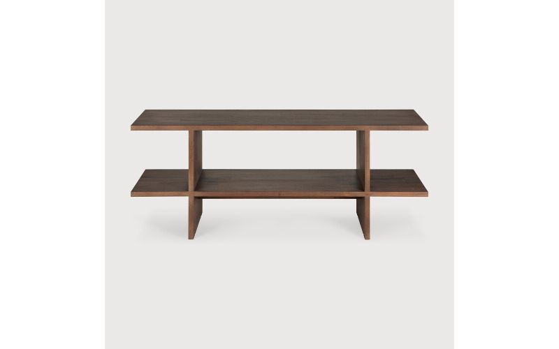 KABUKI SIDE TABLE - VARNISHED TEAK - BROWN