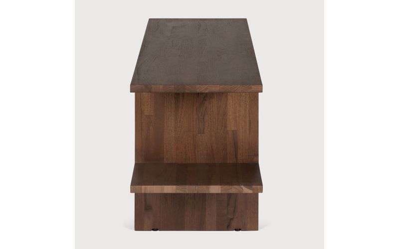 KABUKI SIDE TABLE - VARNISHED TEAK - BROWN