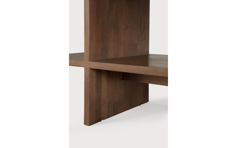 KABUKI SIDE TABLE - VARNISHED TEAK - BROWN