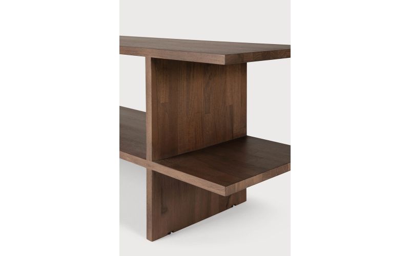 KABUKI SIDE TABLE - VARNISHED TEAK - BROWN
