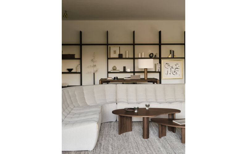 BOOMERANG COFFEE TABLE - VARNISHED TEAK - BROWN