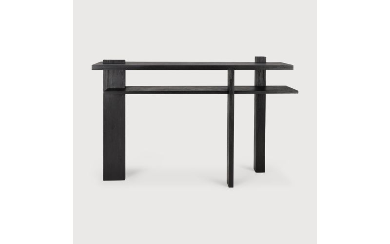 ABSTRACT CONSOLE - VARNISHED TEAK - BLACK 
