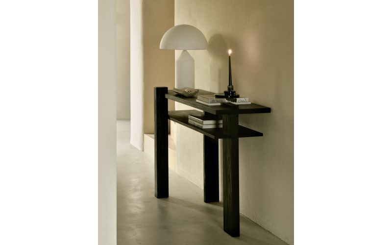 ABSTRACT CONSOLE - VARNISHED TEAK - BLACK 