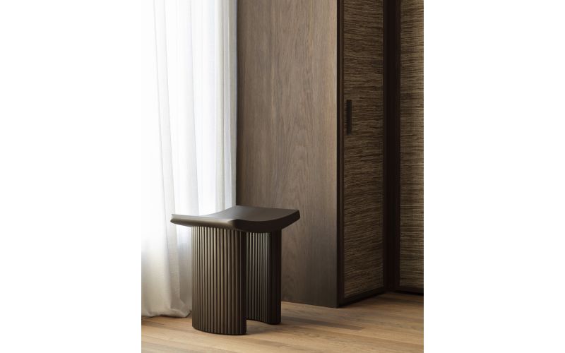 ROLLER MAX STOOL - VARNISHED MAHOGANY - DARK BROWN - 48 x 35 x 49	35030