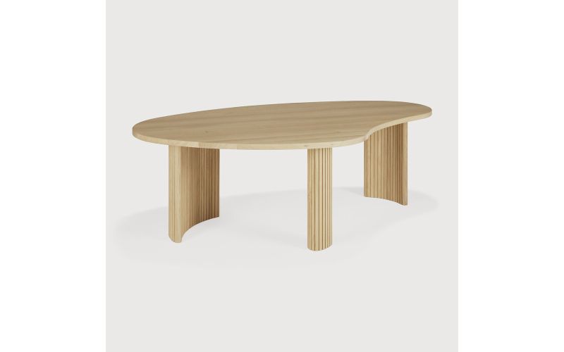 BOOMERANG COFFEE TABLE - OAK - PEBBLE SHAPE 