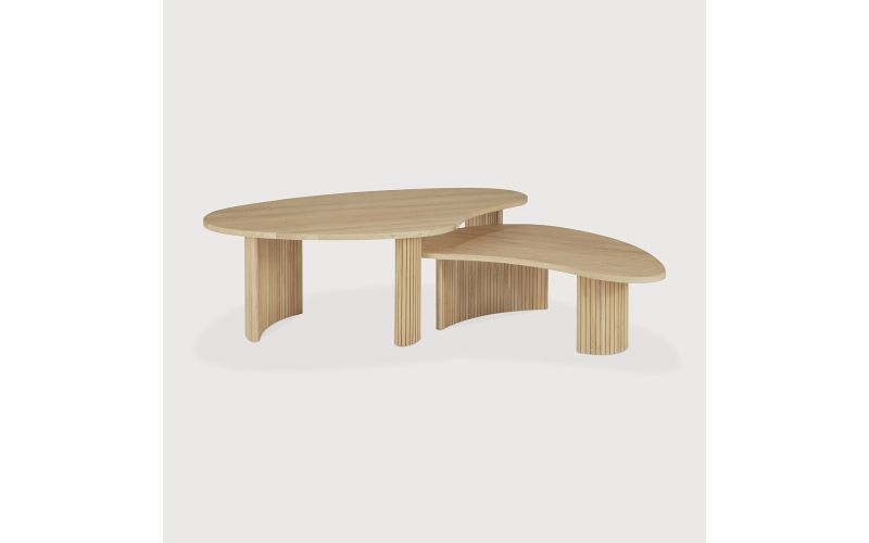 BOOMERANG COFFEE TABLE - OAK - PEBBLE SHAPE 