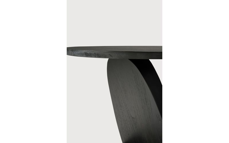 OBLIC SIDE TABLE - VARNISHED TEAK - BROWN - ROUND 