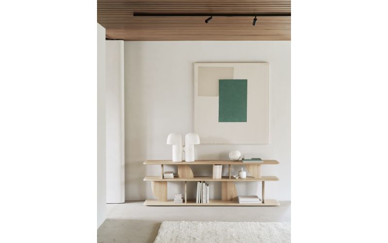 GEOMETRIC SOFA CONSOLE - OAK 210 x 35 x 67	55017