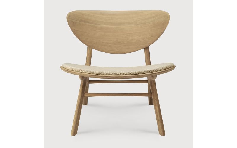EYE LOUNGE CHAIR - VARNISHED OAK - OFF WHITE 