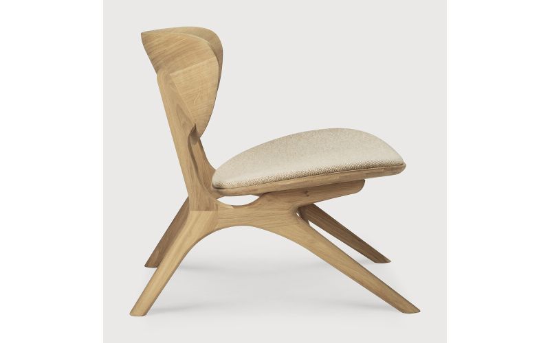 EYE LOUNGE CHAIR - VARNISHED OAK - OFF WHITE 