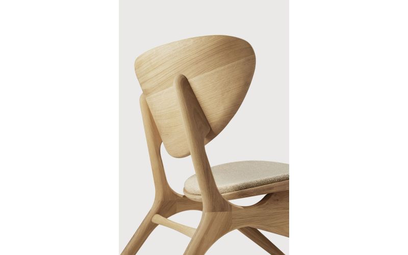 EYE LOUNGE CHAIR - VARNISHED OAK - OFF WHITE 