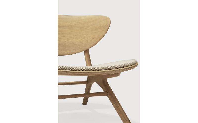EYE LOUNGE CHAIR - VARNISHED OAK - OFF WHITE 