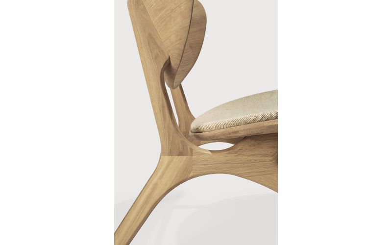 EYE LOUNGE CHAIR - VARNISHED OAK - OFF WHITE 