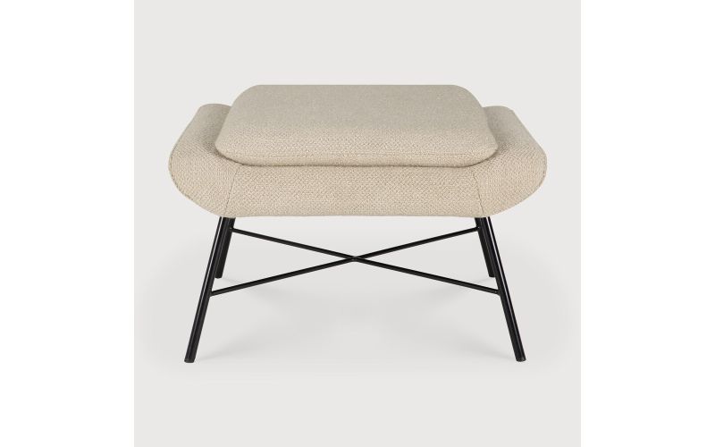 BARROW FOOTSTOOL - OFF WHITE FABRIC 60 x 45 x 38