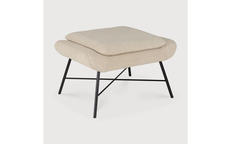 BARROW FOOTSTOOL - OFF WHITE FABRIC 60 x 45 x 38