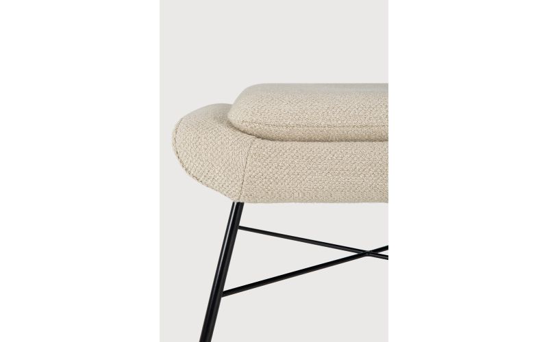 BARROW FOOTSTOOL - OFF WHITE FABRIC 60 x 45 x 38