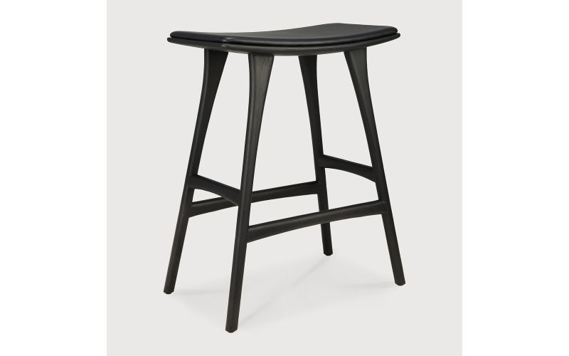 OSSO COUNTER STOOL - VARNISHED OAK - BLACK 
