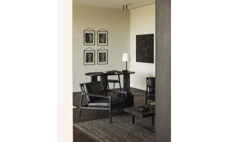 JACK LOUNGE CHAIR - VARNISHED MAHOGANY - DARK BROWN - CARBONE LEATHER 69 x 87 x 74 35103