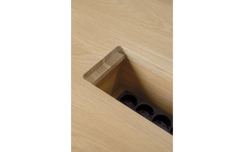 GEOMETRIC MEETING TABLE - VARNISHED OAK