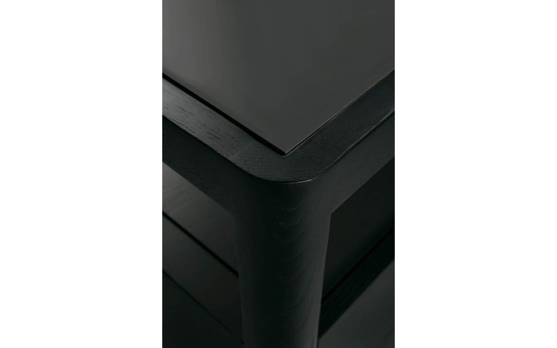 SPINDLE DRESSER - VARNISHED OAK - BLACK - 4 DRAWER