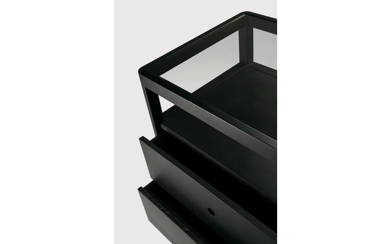 SPINDLE DRESSER - VARNISHED OAK - BLACK - 4 DRAWER