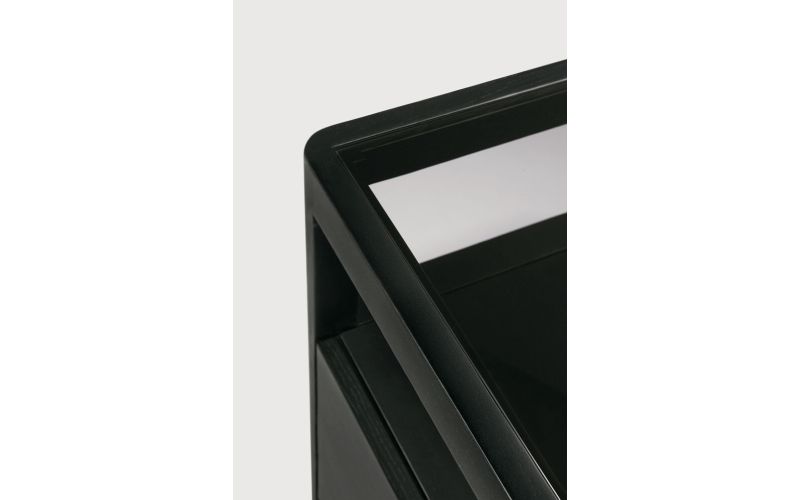 SPINDLE DRESSER - VARNISHED OAK - BLACK - 4 DRAWER