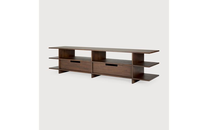 KABUKI TV CUPBOARD - VARNISHED TEAK - BROWN