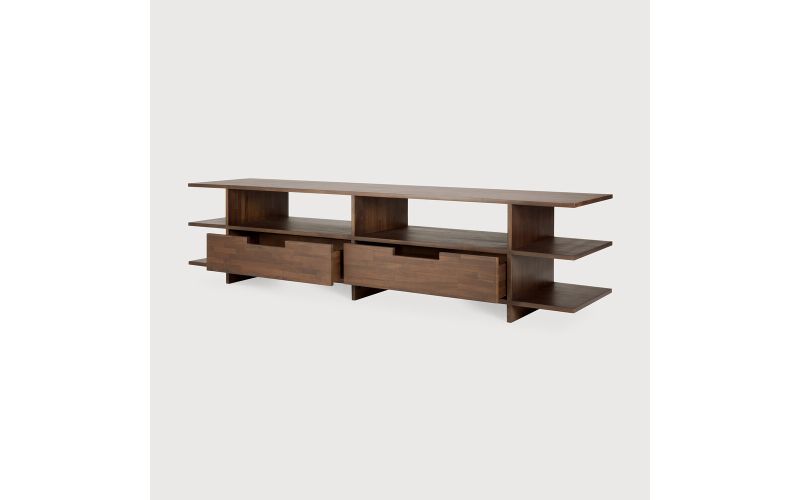 KABUKI TV CUPBOARD - VARNISHED TEAK - BROWN