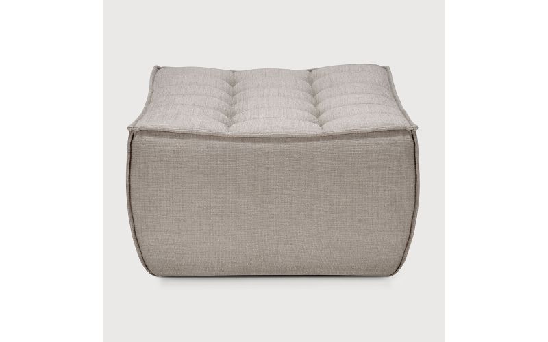 N701 FOOTSTOOL - ECRU ECO FABRIC 70 x 70 x 43	