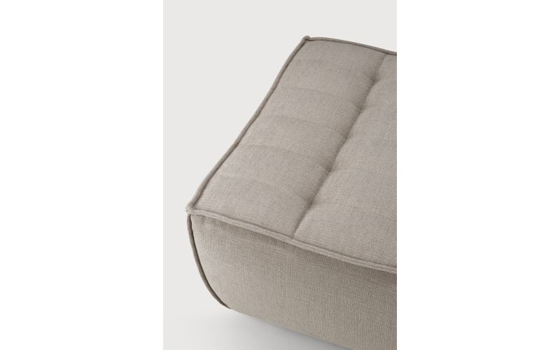 N701 FOOTSTOOL - ECRU ECO FABRIC 70 x 70 x 43	