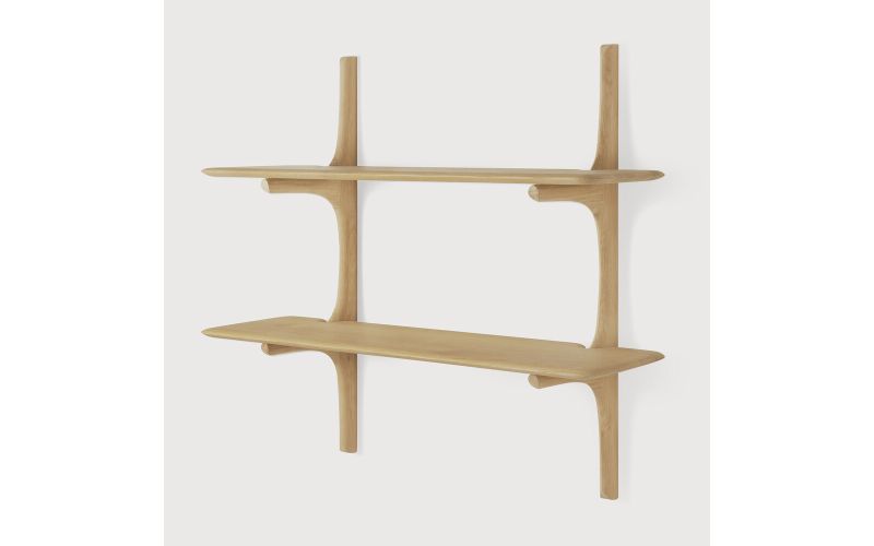 PI WALL SHELF - OAK - 2 SHELVES 100 x 35 x 91