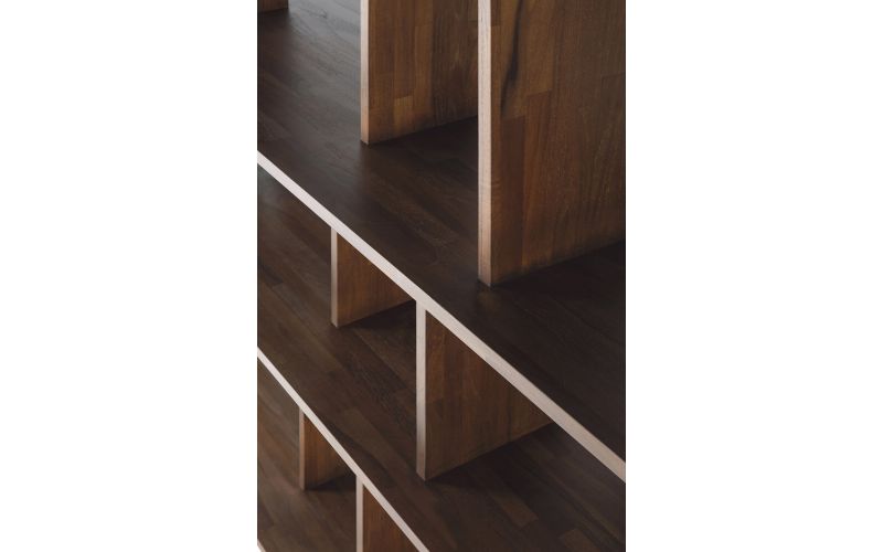 IRREGULAR RACK - VARNISHED TEAK - BROWN 