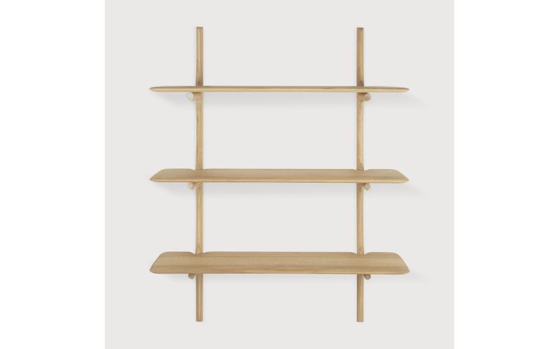 PI WALL SHELF - OAK - 3 SHELVES 100 x 35 x 126	