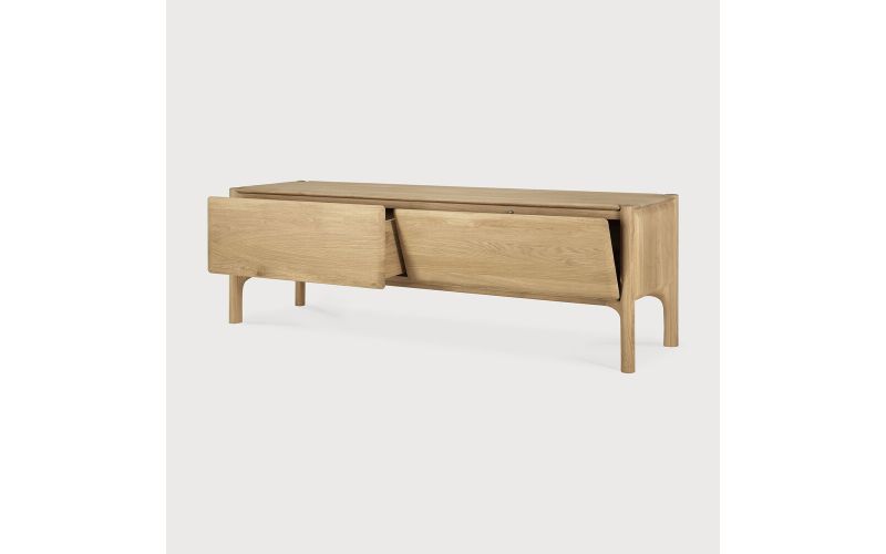 PI TV CUPBOARD - OAK - 1 FLIP-DOWN DOOR - 1 DRAWER