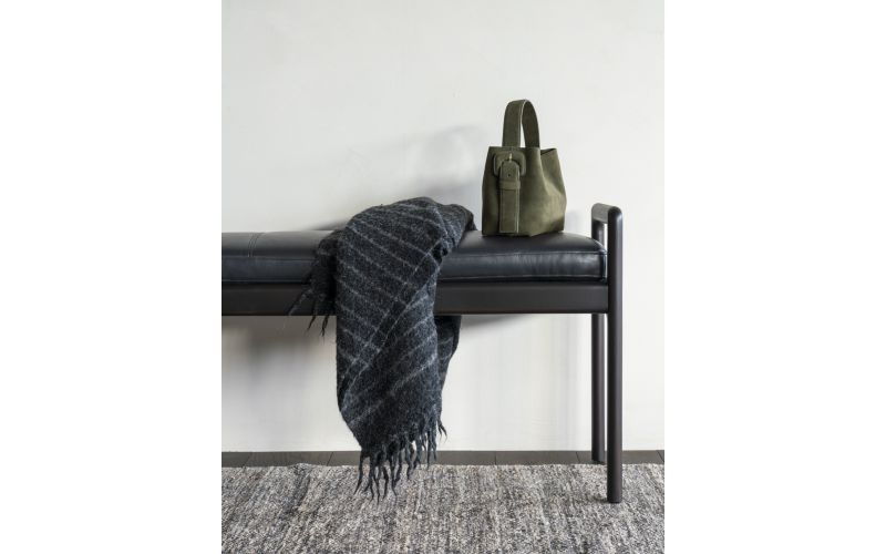 JACK BENCH - VARNISHED MAHOGANY - DARK BROWN - CARBONE LEATHER 150 x 41 x 59	35124