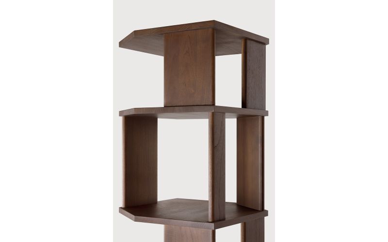 STAIRS COLUMN - VARNISHED TEAK - BROWN 