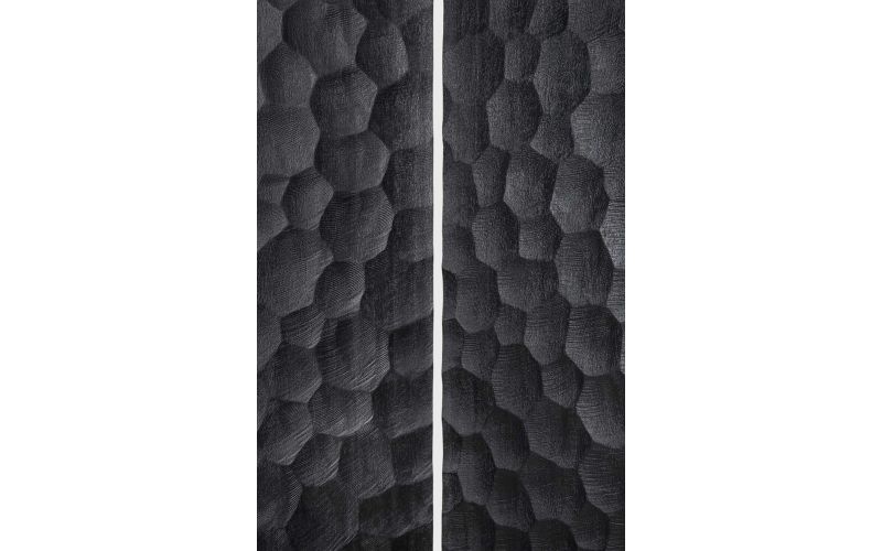 CHOPPED ROOM DIVIDER - VARNISHED MAHOGANY - BLACK 