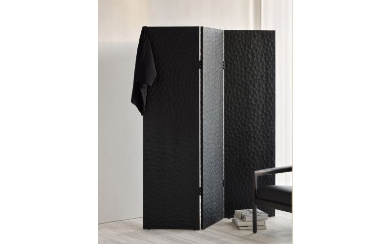 CHOPPED ROOM DIVIDER - VARNISHED MAHOGANY - BLACK 150 x 3 x 181	35135