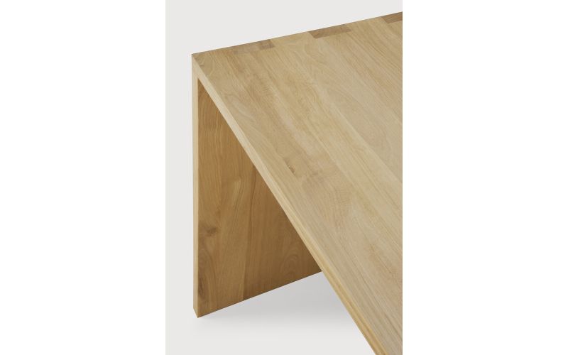 U DESK - VARNISHED OAK - RECTANGULAR - WITH CABLE 