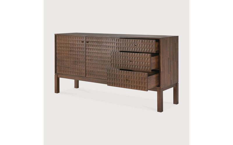 SONO SIDEBOARD - VARNISHED TEAK - LIGHT BROWN 
