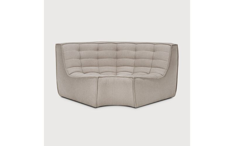 N701 MODULAR SOFA - ECRU ECO FABRIC - 90° ROUND 
