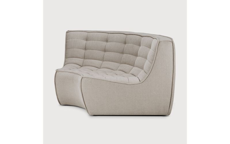 N701 MODULAR SOFA - ECRU ECO FABRIC - 90° ROUND 