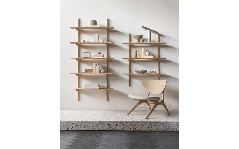 PI WALL SHELF - OAK - 5 SHELVES 100 x 35 x 126		